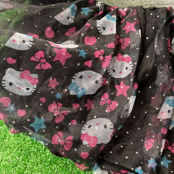 Hello Kitty Skirt Tulle Tutu Black Ruffle Hearts Stars & Bows Size 7/8 - Picture 2 of 5